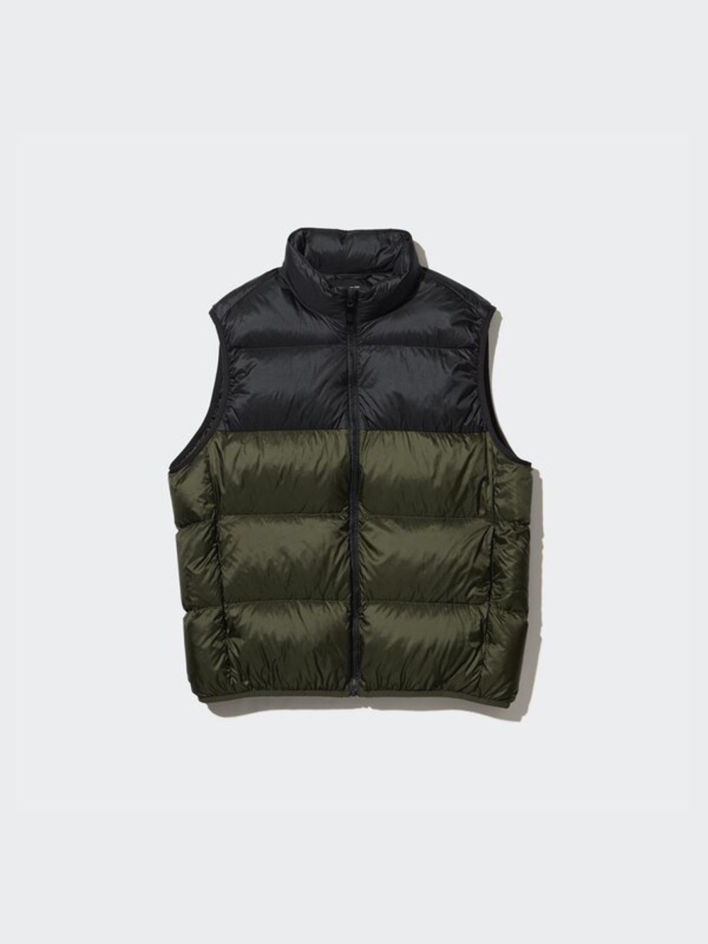 Uniqlo Men's Two-Tone Puffer Vest - Black & Olive